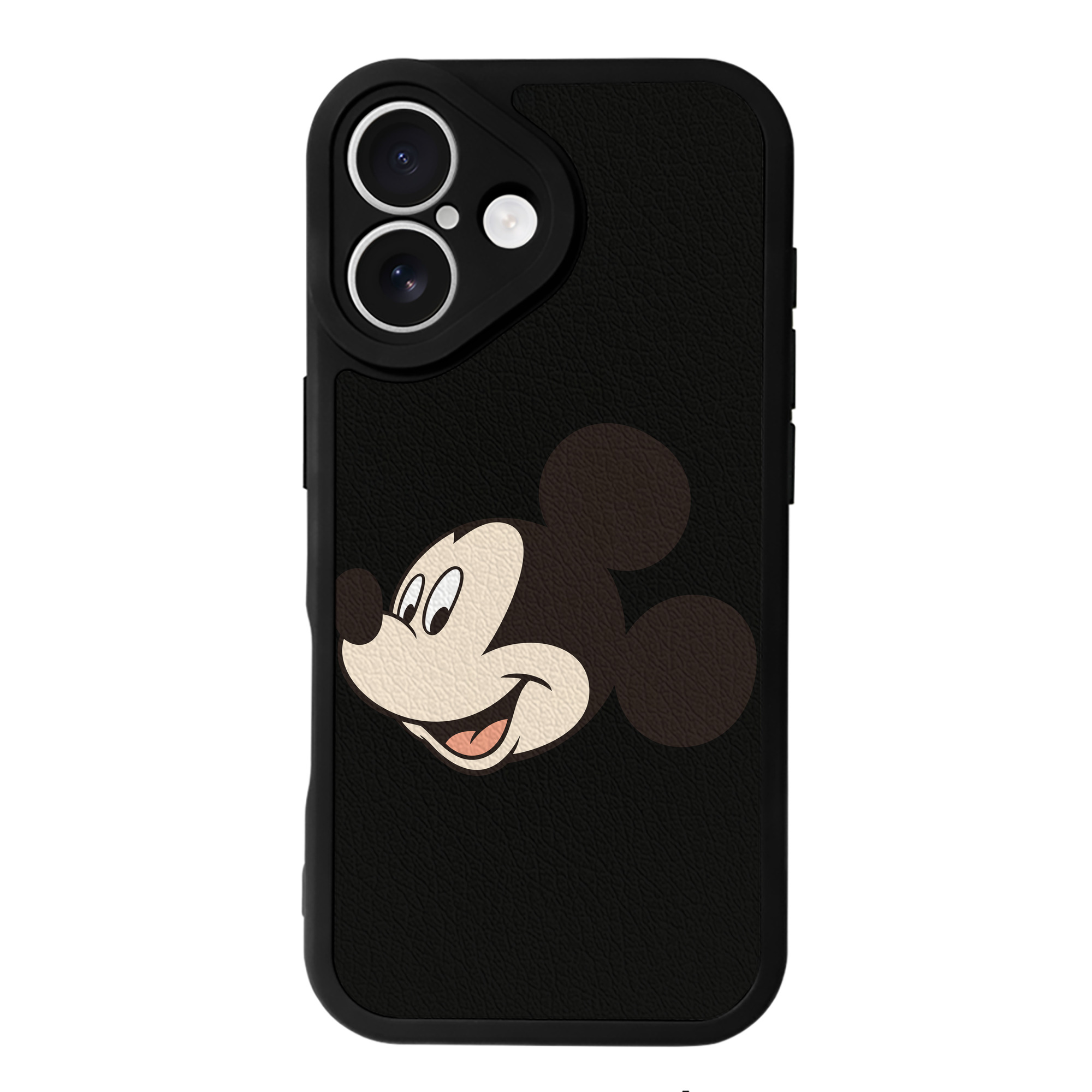 （画像用） ミッキーマウス Mickey Mouse 【iPhone 16シリーズ対応】シリコンスマホケース（レザー調） 材質：シリコン